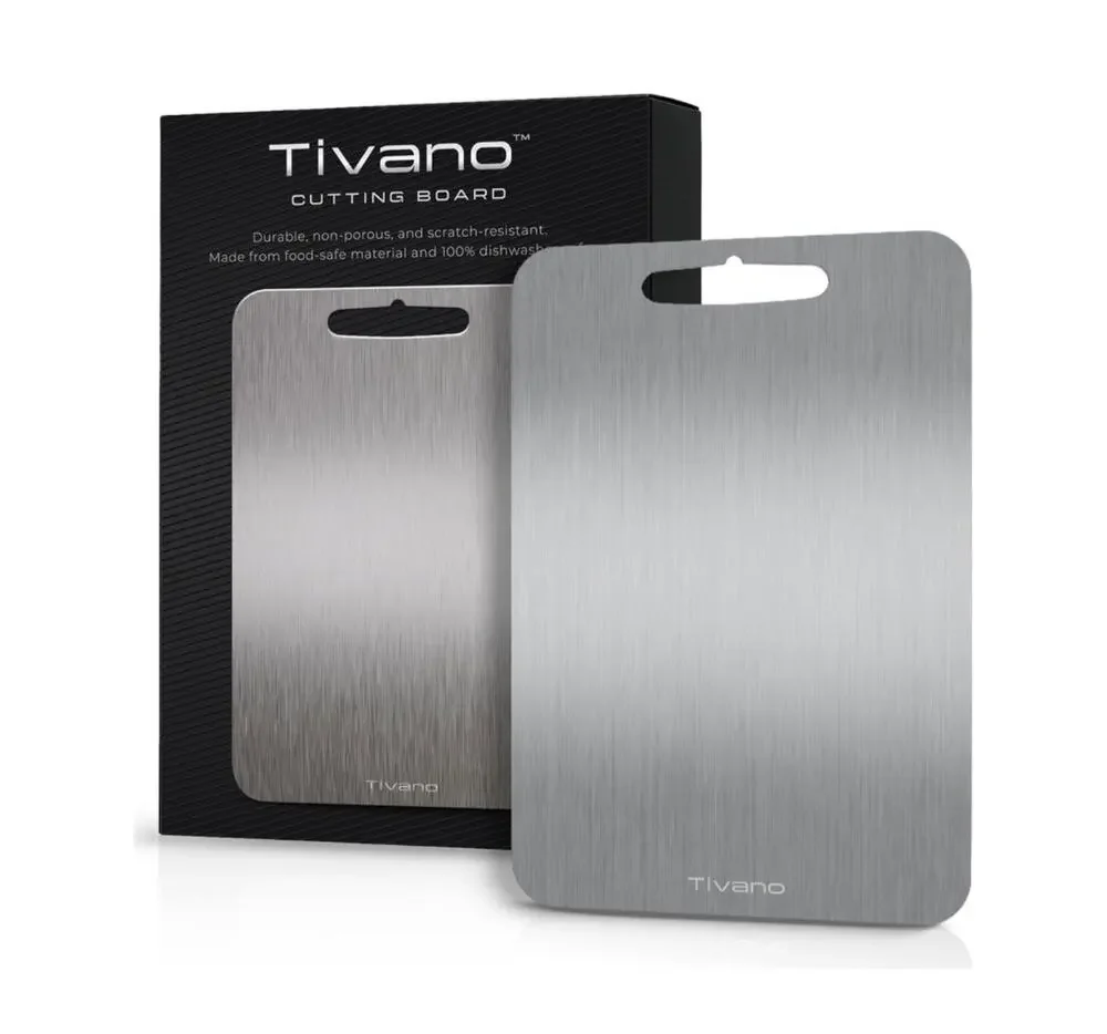 NIB! Original Tivano Titanium Shield Cutting Board Metal Pro 11.4” x 8”
